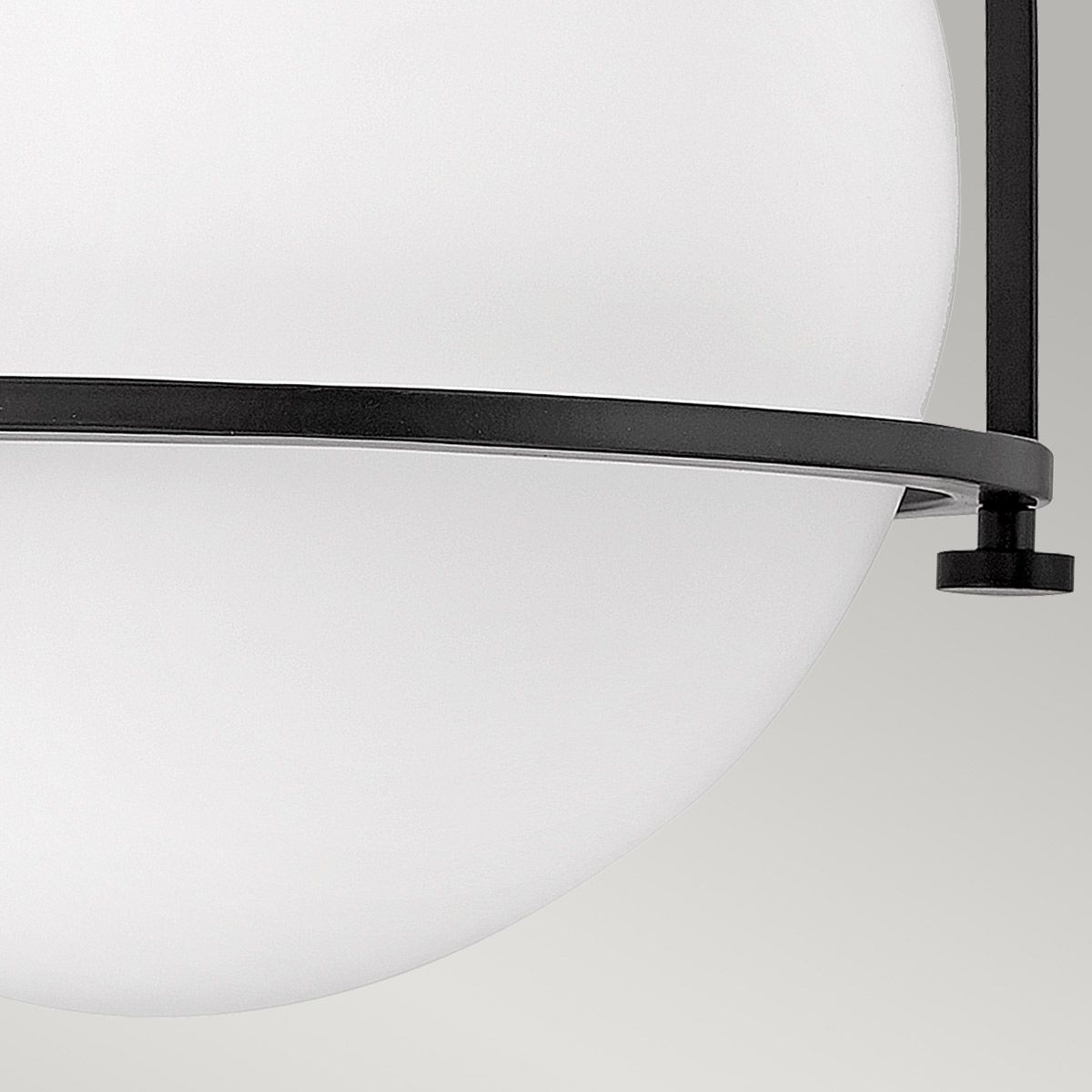 Somerset Ceiling Flush Light Black & Opal - QN-SOMERSET-F-O-BK