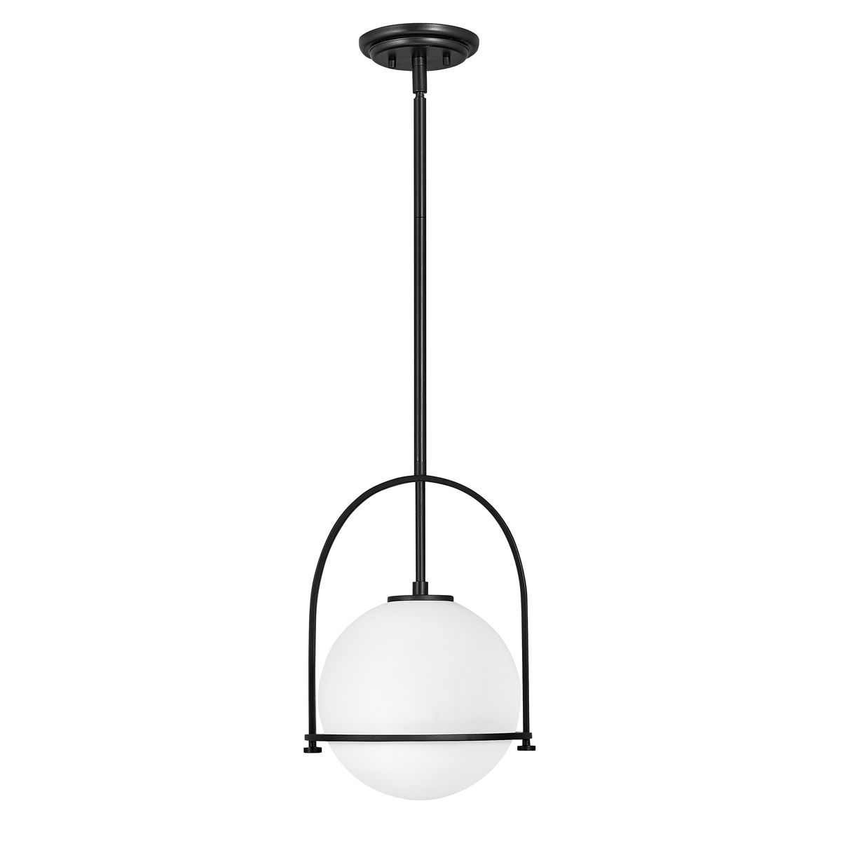 Somerset Medium Pendant Light Black & Opal - QN-SOMERSET-P-O-BK