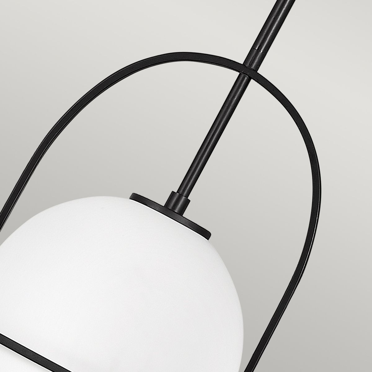 Somerset Medium Pendant Light Black & Opal - QN-SOMERSET-P-O-BK