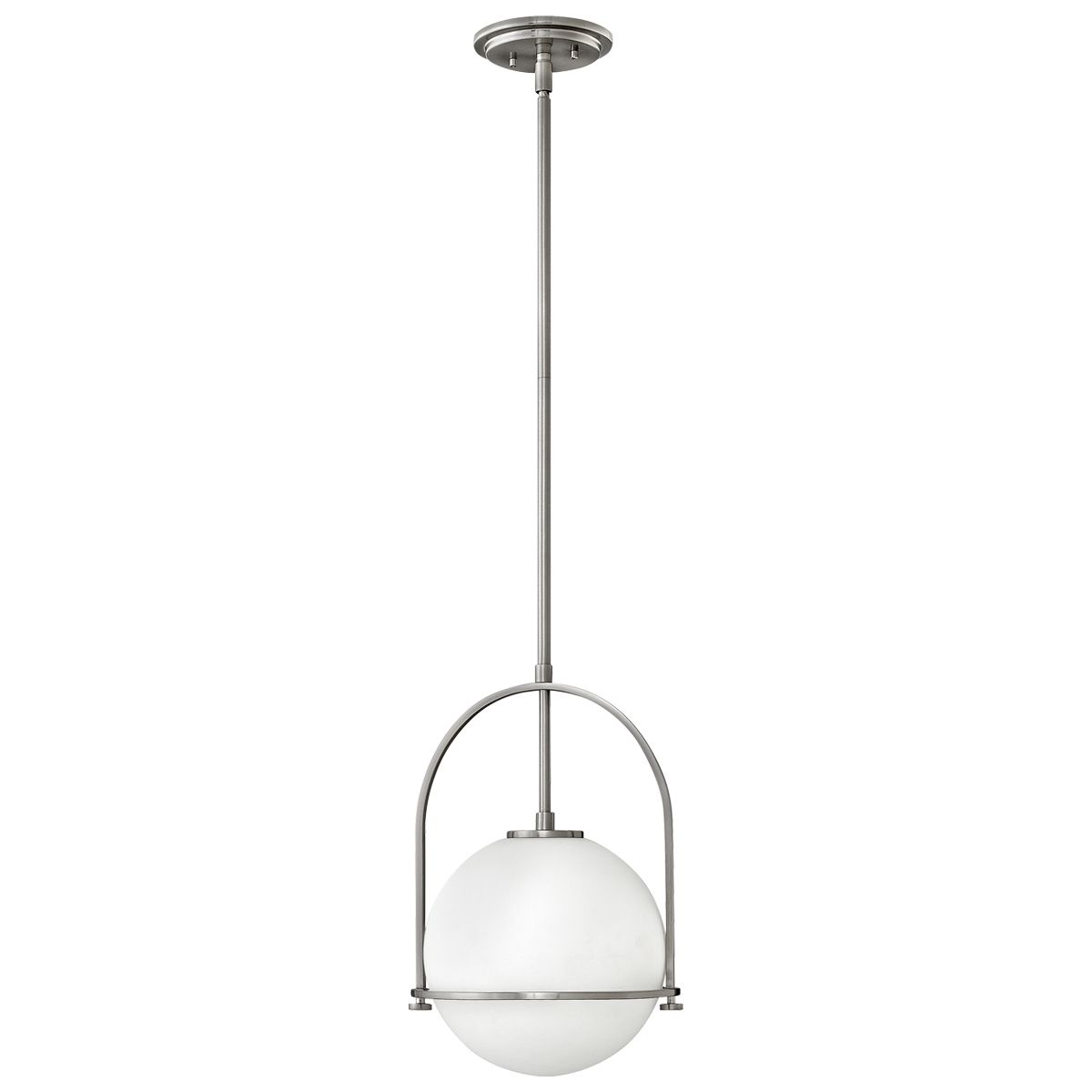 Somerset Medium Pendant Light Brushed Nickel & Opal - QN-SOMERSET-P-O-BN