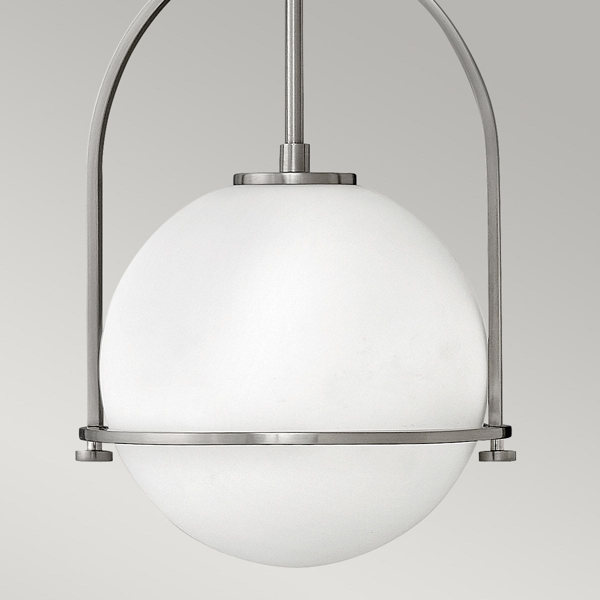 Somerset Medium Pendant Light Brushed Nickel & Opal - QN-SOMERSET-P-O-BN