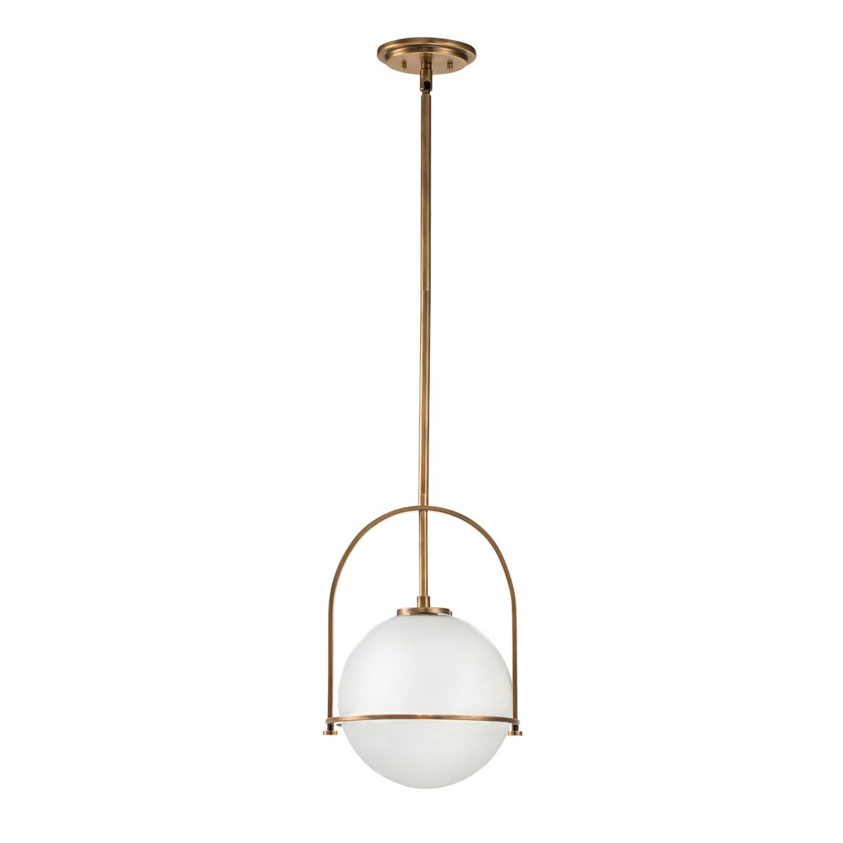 Somerset Medium Pendant Light Heritage Brass & Opal - QN-SOMERSET-P-O-HB