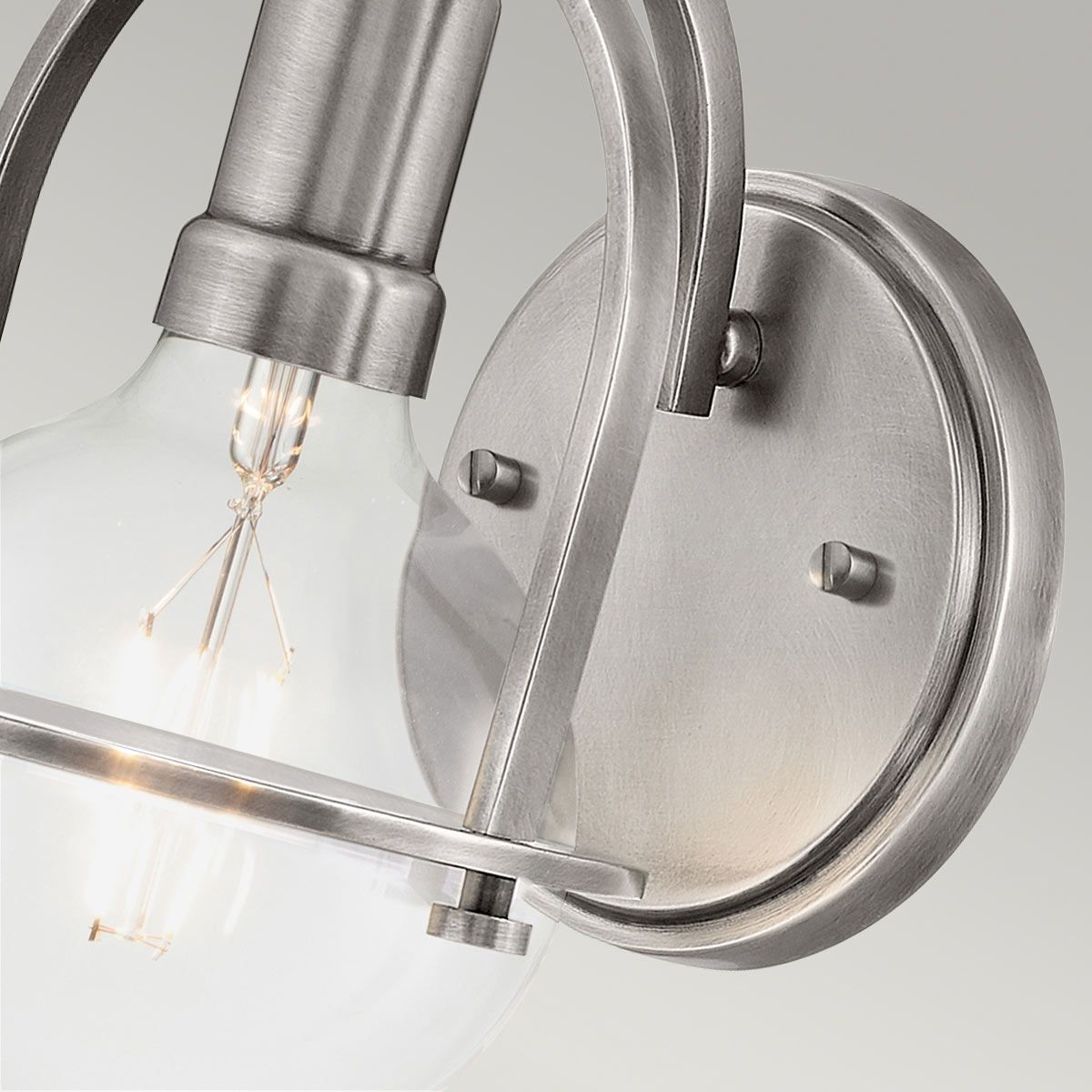 Somerset Wall Light Brushed Nickel & Clear - QN-SOMERSET1-C-BN