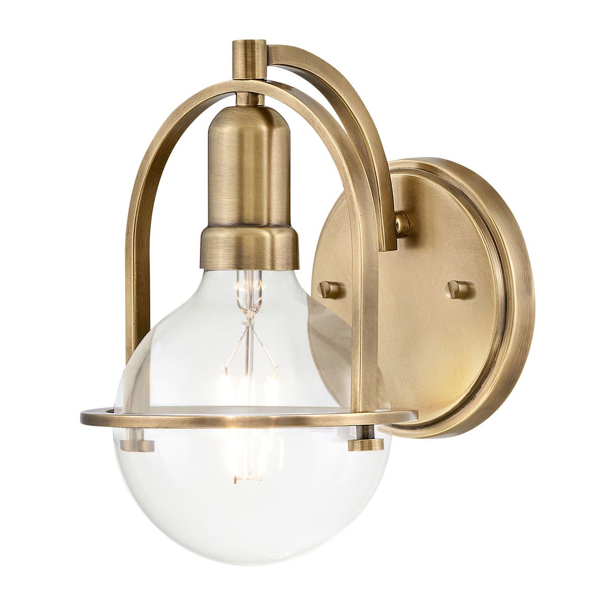 Somerset Wall Light Heritage Brass & Clear - QN-SOMERSET1-C-HB