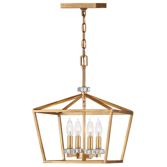 Stinson Medium Pendant 4 Light Distressed Brass - QN-STINSON-4P-M-DBR