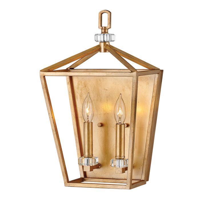 Stinson 2 Light Wall Light Distressed Brass - QN-STINSON2-DBR