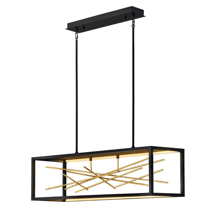 Styx LED Island Pendant Light Black & Gilded Gold - QN-STYX-LED-ISLE-BG