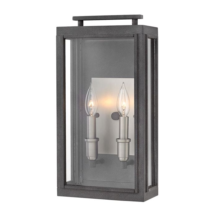 Sutcliffe 2 Light Wall Lantern Aged Zinc & Antique Nickel - QN-SUTCLIFFE-M-AZ