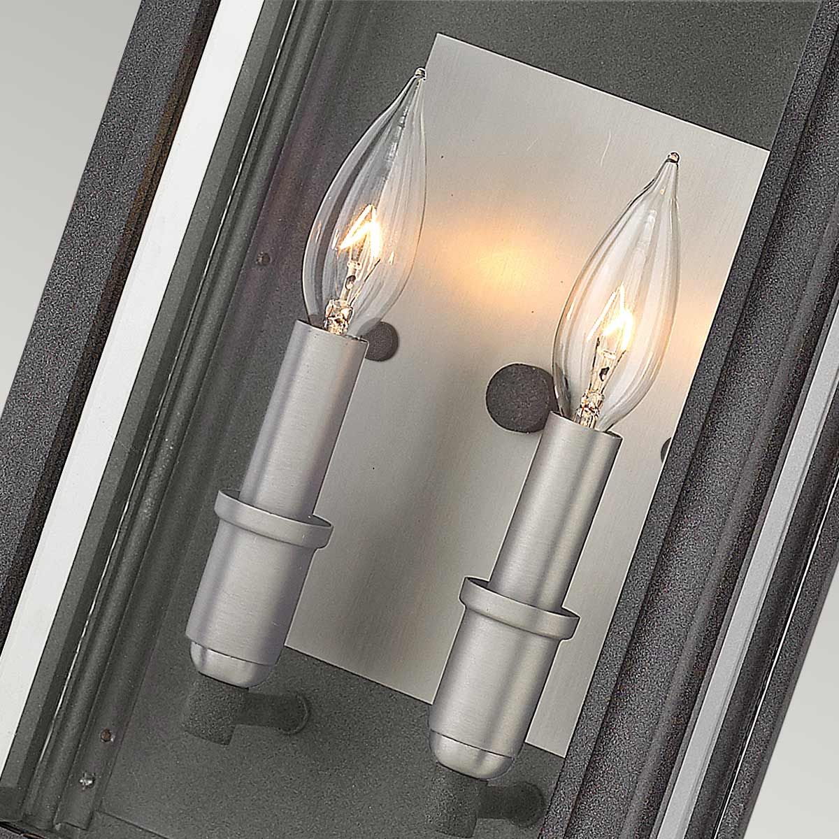 Sutcliffe 2 Light Wall Lantern Aged Zinc & Antique Nickel - QN-SUTCLIFFE-M-AZ