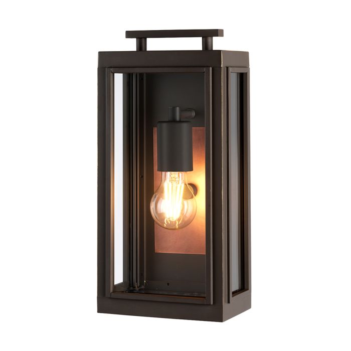 Sutcliffe Wall Light Lantern Oil Rubbed Bronze & Copper - QN-SUTCLIFFE-S-OZ