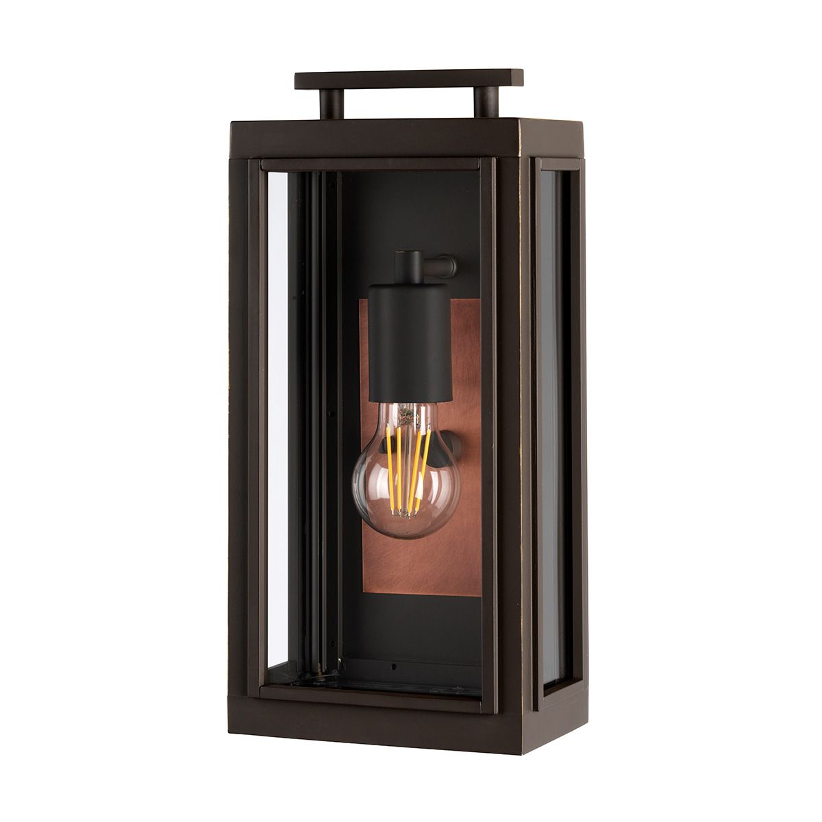 Sutcliffe Wall Light Lantern Oil Rubbed Bronze & Copper - QN-SUTCLIFFE-S-OZ