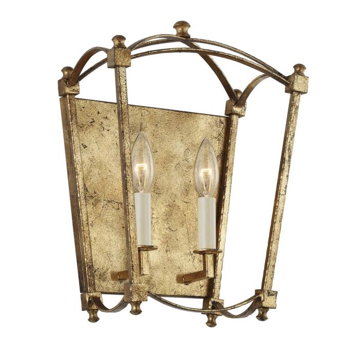 Thayer 2 Light Wall Light Antique Gold - QN-THAYER2-ADB