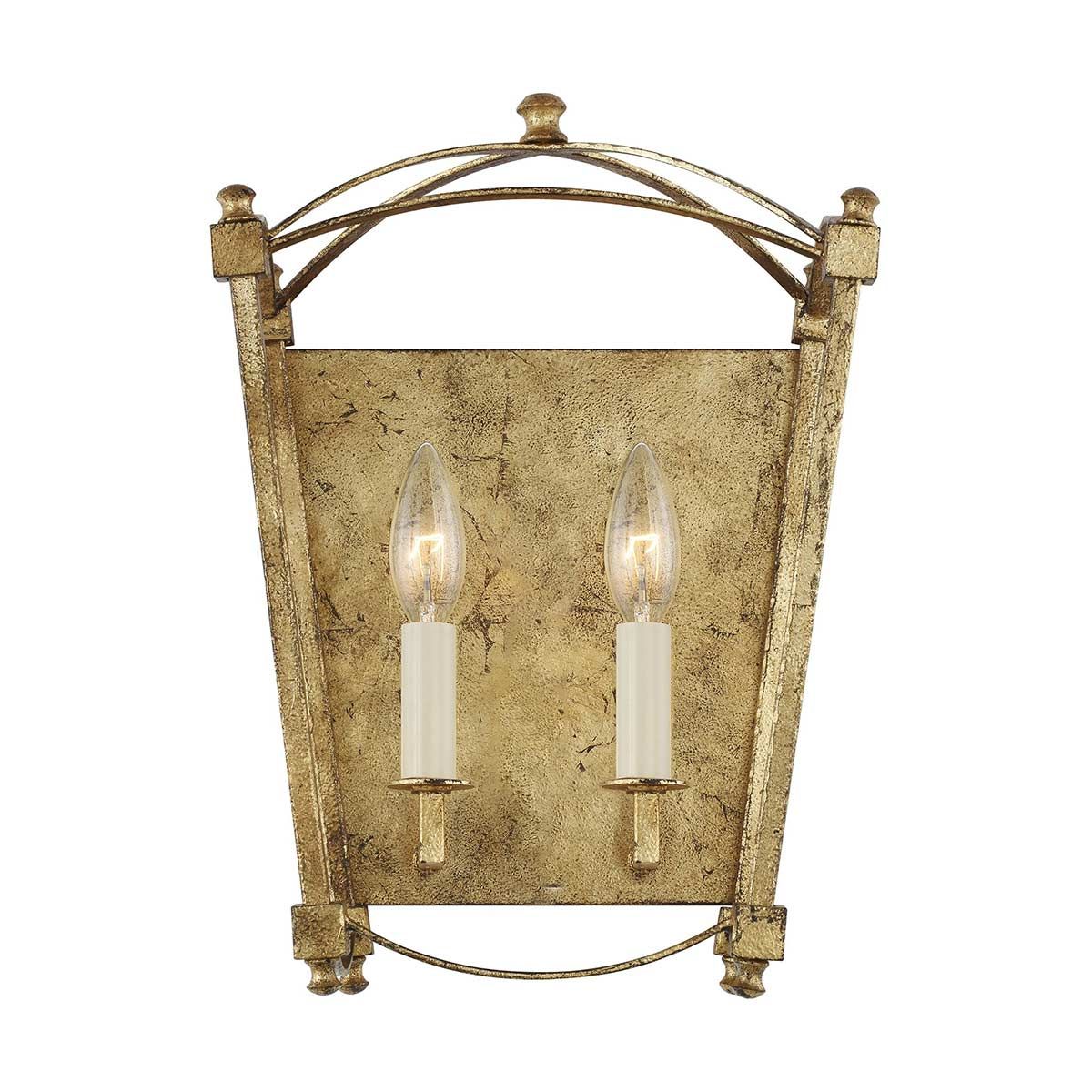 Thayer 2 Light Wall Light Antique Gold - QN-THAYER2-ADB