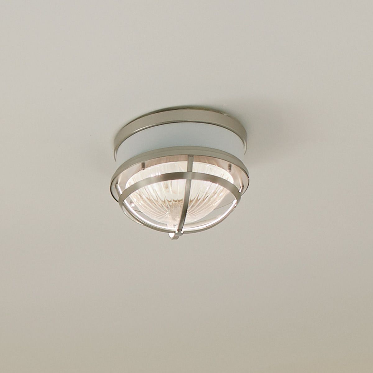 Tollis 2 Light Semi Flush Mount Light Brushed Nickel & White - QN-TOLLIS-F-BN