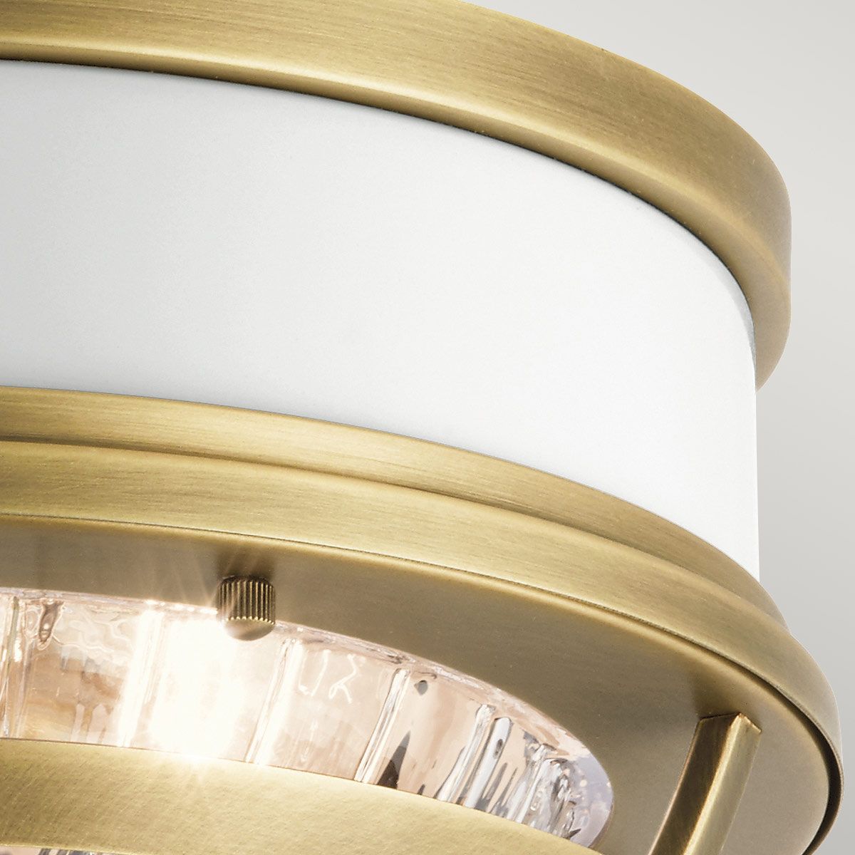 Tollis 2 Light Semi Flush Mount Light Natural Brass & White - QN-TOLLIS-F-NBR