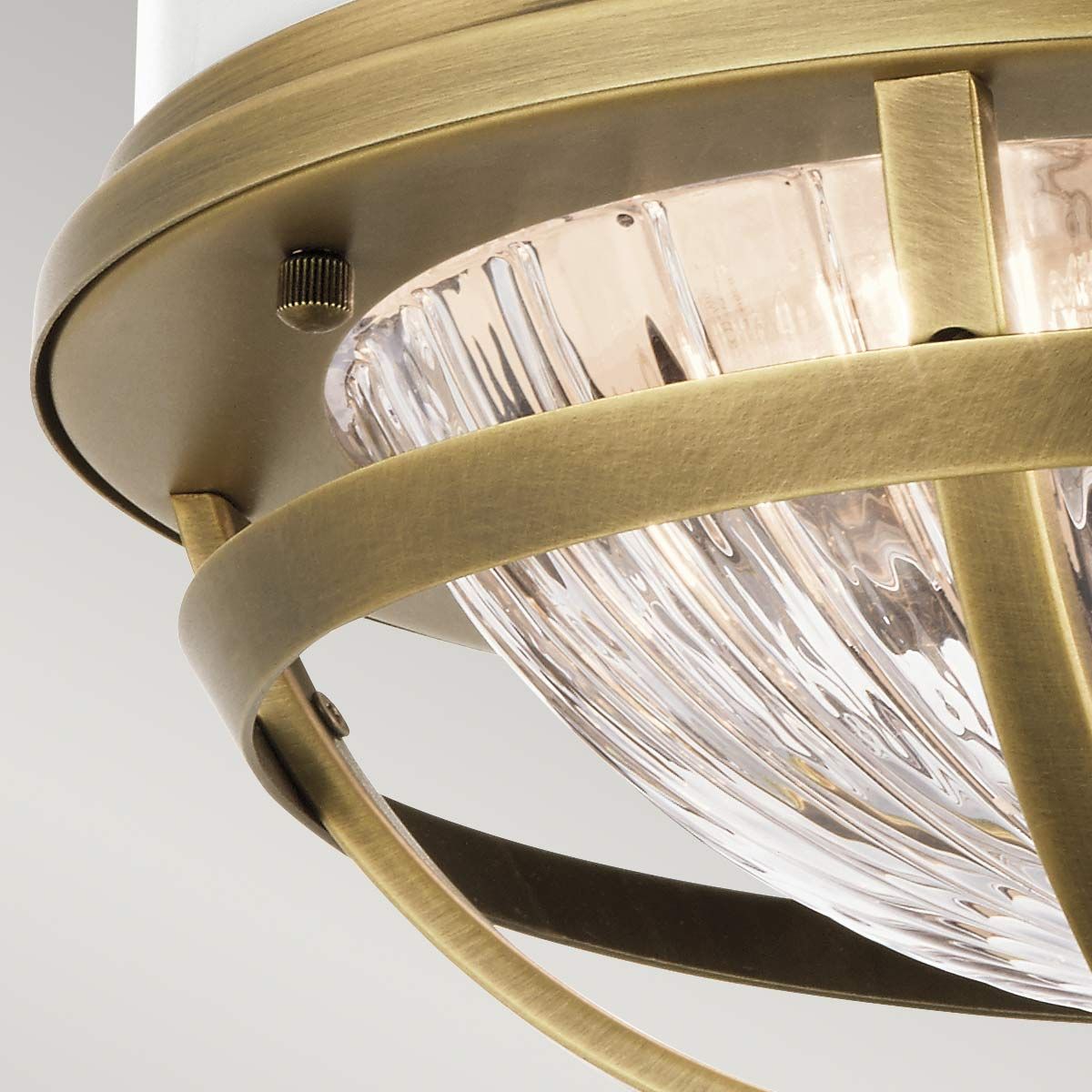 Tollis 2 Light Semi Flush Mount Light Natural Brass & White - QN-TOLLIS-F-NBR