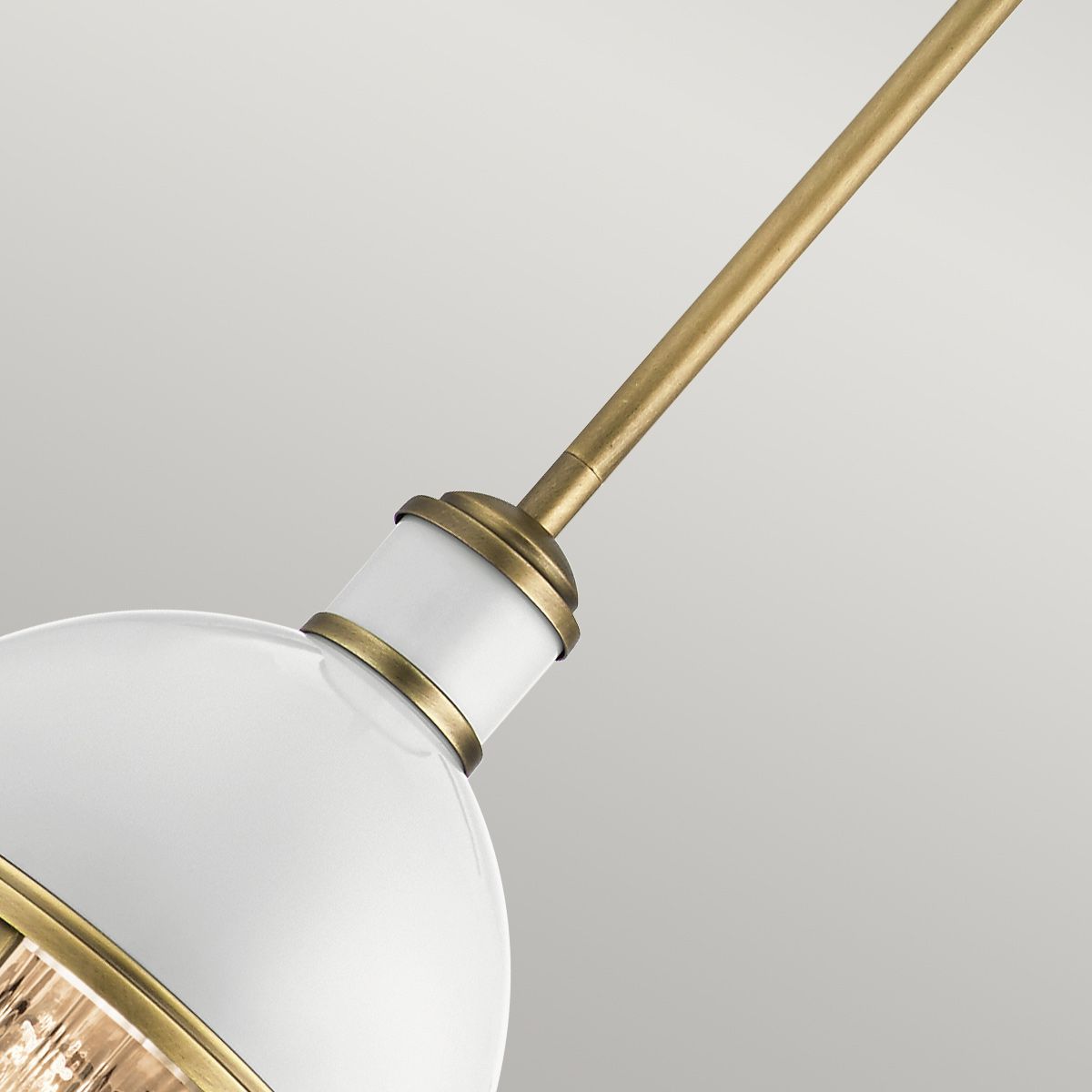 Tollis Mini Pendant Natural Brass & White - QN-TOLLIS-MP-NBR