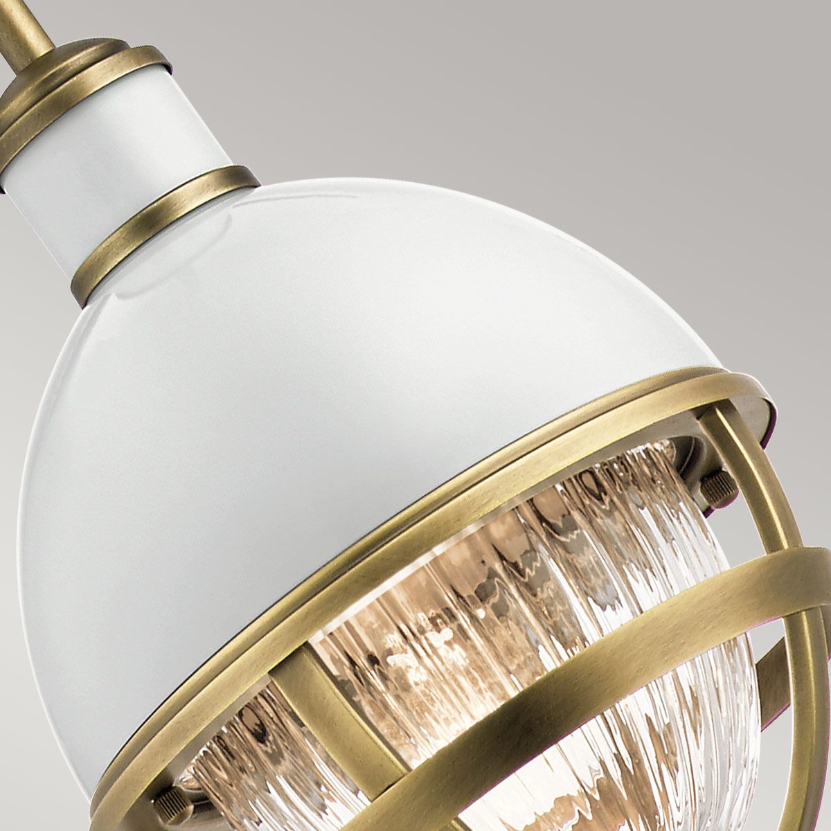 Tollis Mini Pendant Natural Brass & White - QN-TOLLIS-MP-NBR