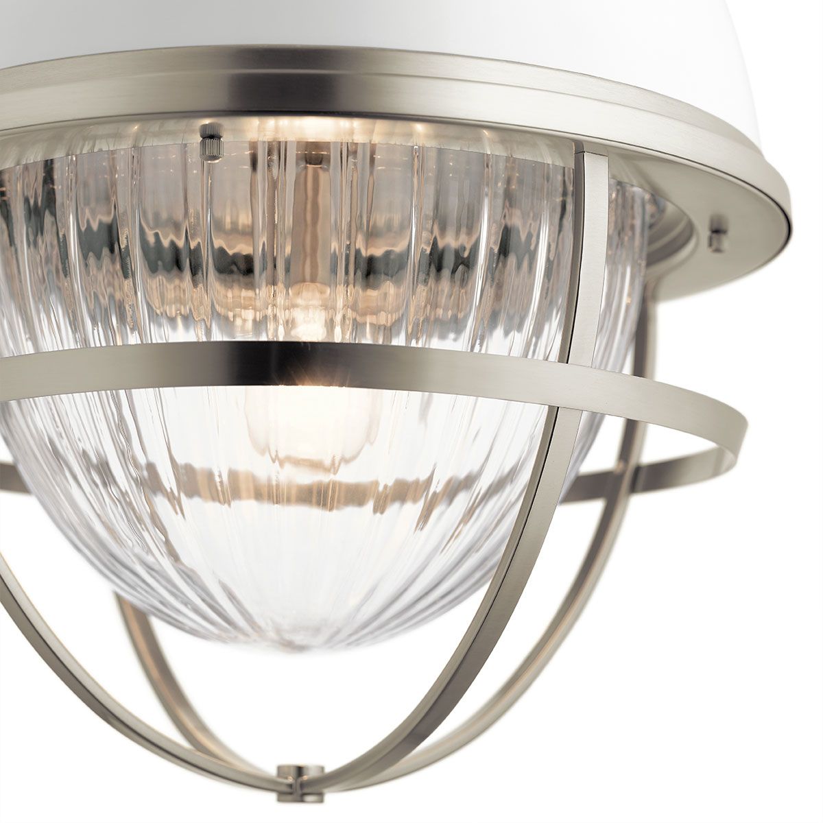 Tollis Pendant Light Brushed Nickel & White - QN-TOLLIS-P-BN