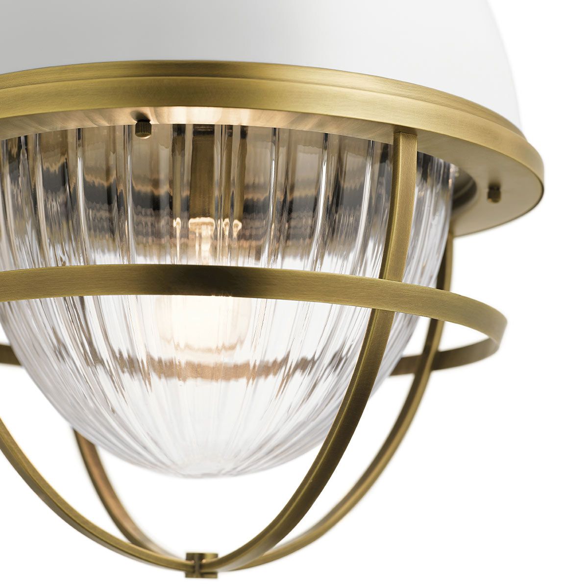 Tollis Pendant Light Natural Brass & White - QN-TOLLIS-P-NBR