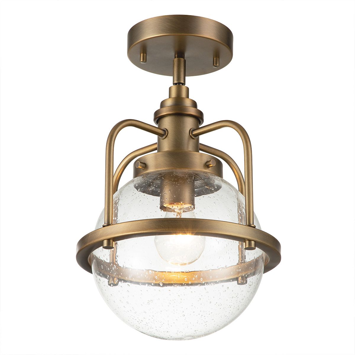 Triocent Pendant Light Natural Brass & Clear - QN-TRIOCENT-P-NBR