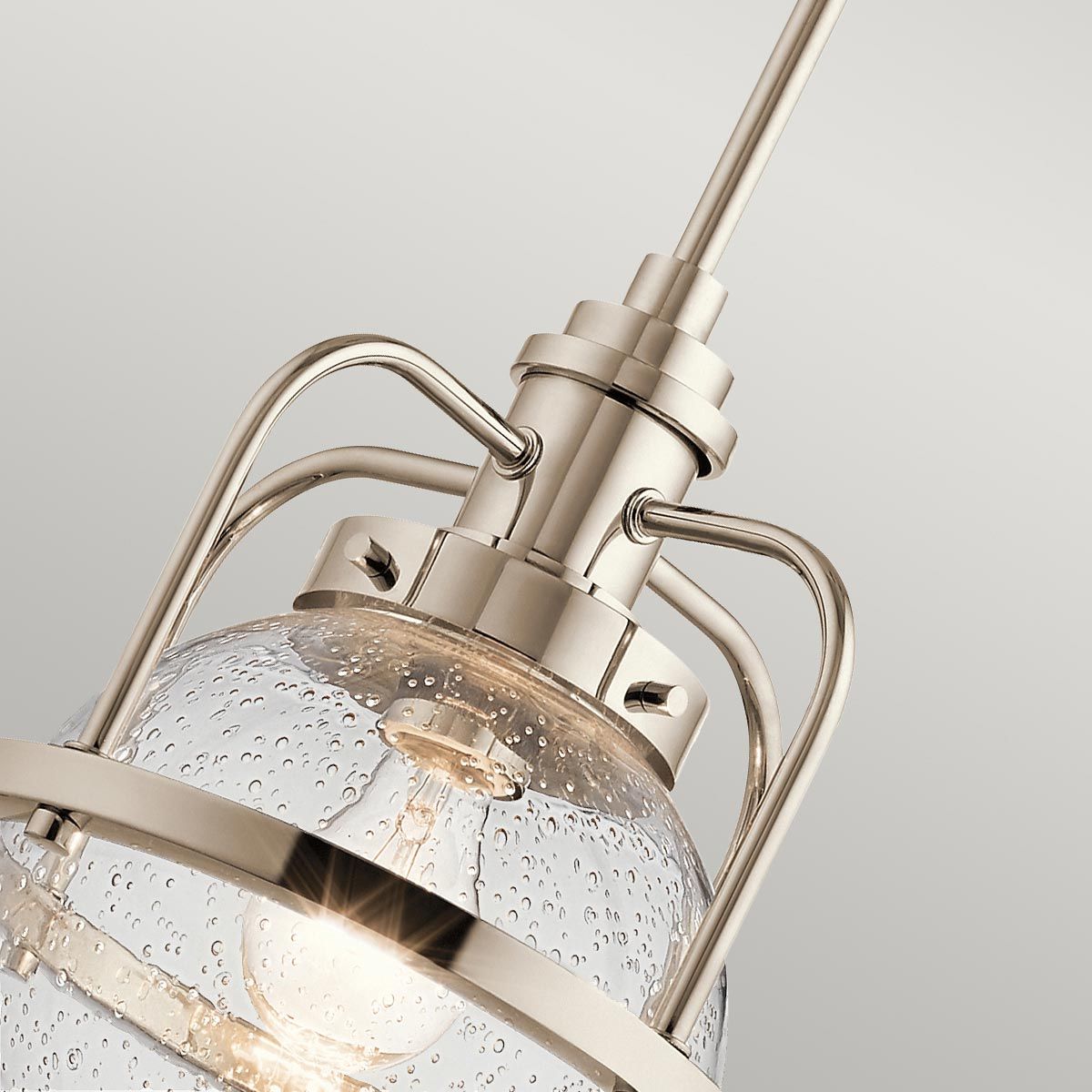 Triocent Pendant Light Polished Nickel & Clear - QN-TRIOCENT-P-PN