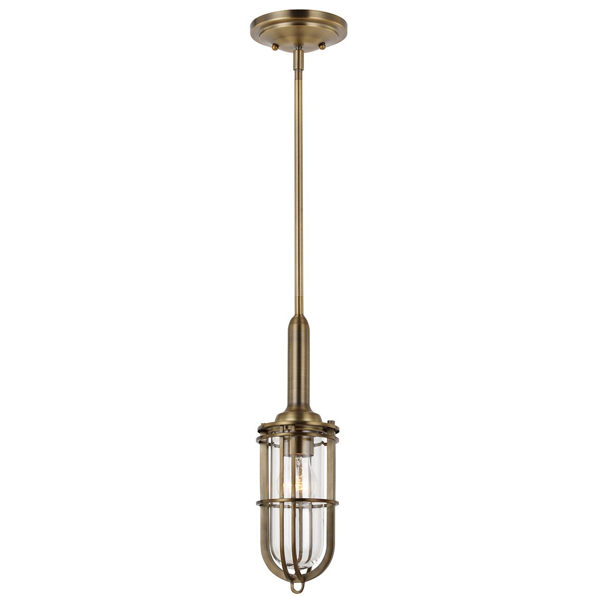 Urban Restoration Pendant Light Dark Antique Brass & Clear - QN-URBANREST-MP