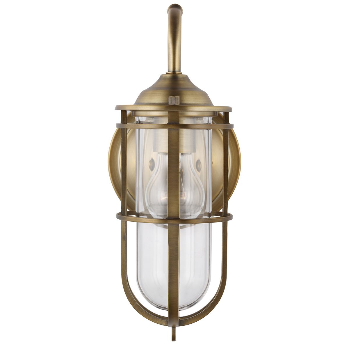 Urban Restoration Wall Light Dark Antique Brass & Clear - QN-URBANREST1