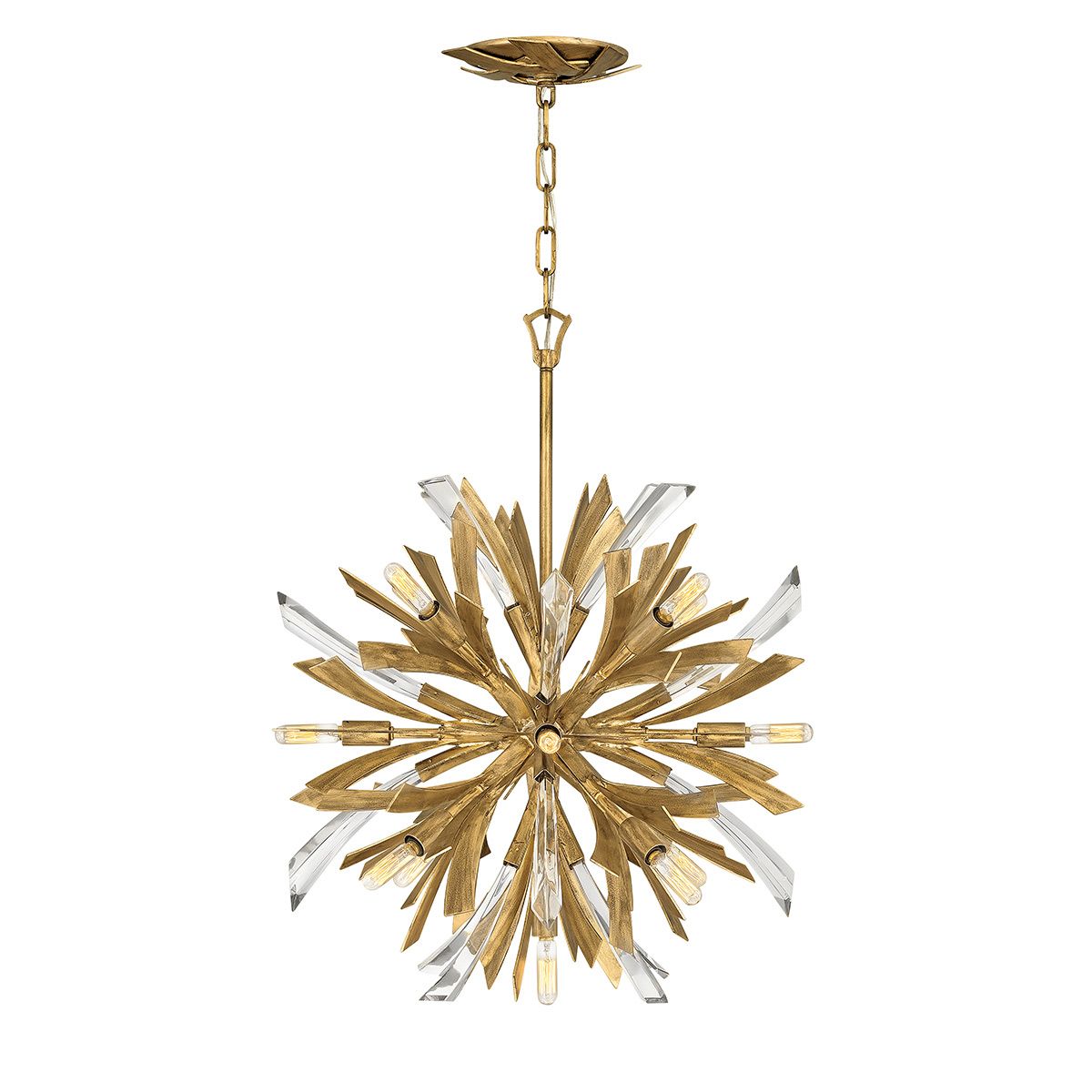 Vida 13 Light Small Pendant Burnished Gold - QN-VIDA-13P-S