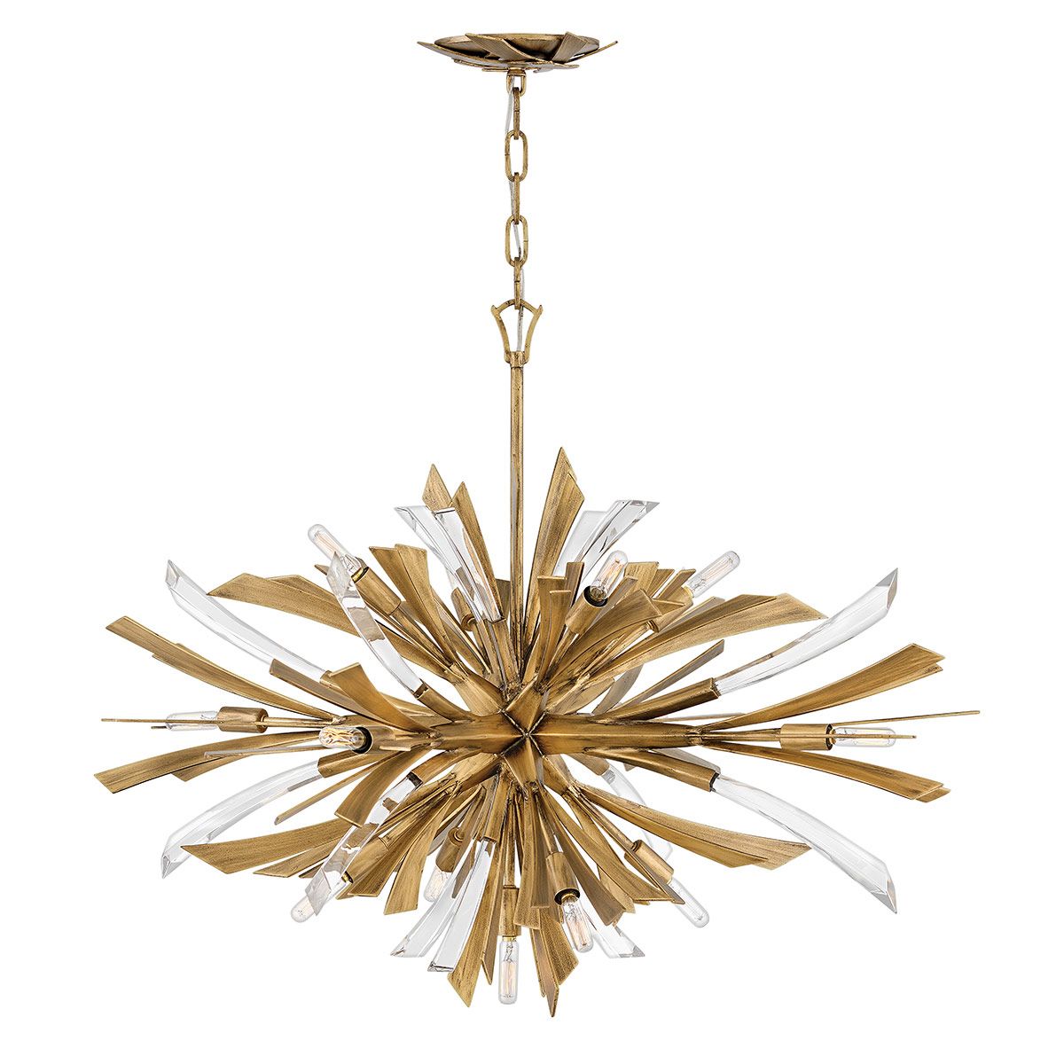 Vida 13 Light Wide Pendant Burnished Gold - QN-VIDA-13P-W