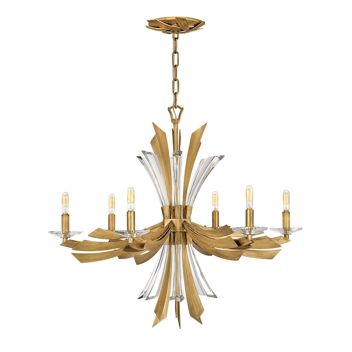 Vida 6 Light Chandelier Burnished Gold - QN-VIDA6