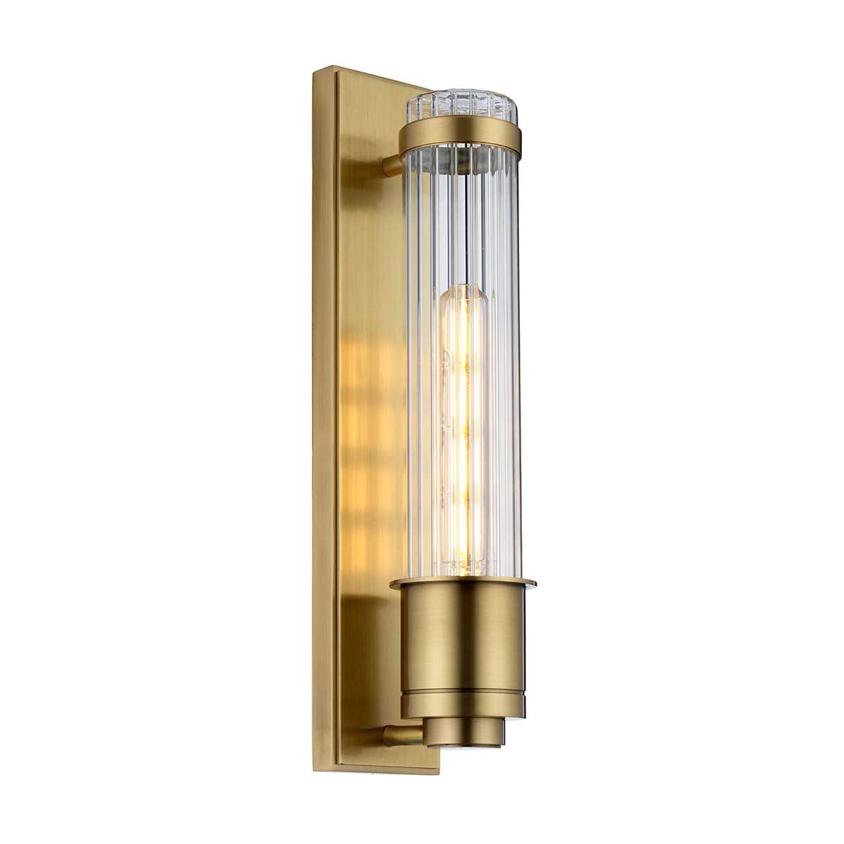 Wellington Vanity Light Aged Brass or Clear - QN-WELLINGTON1-AB