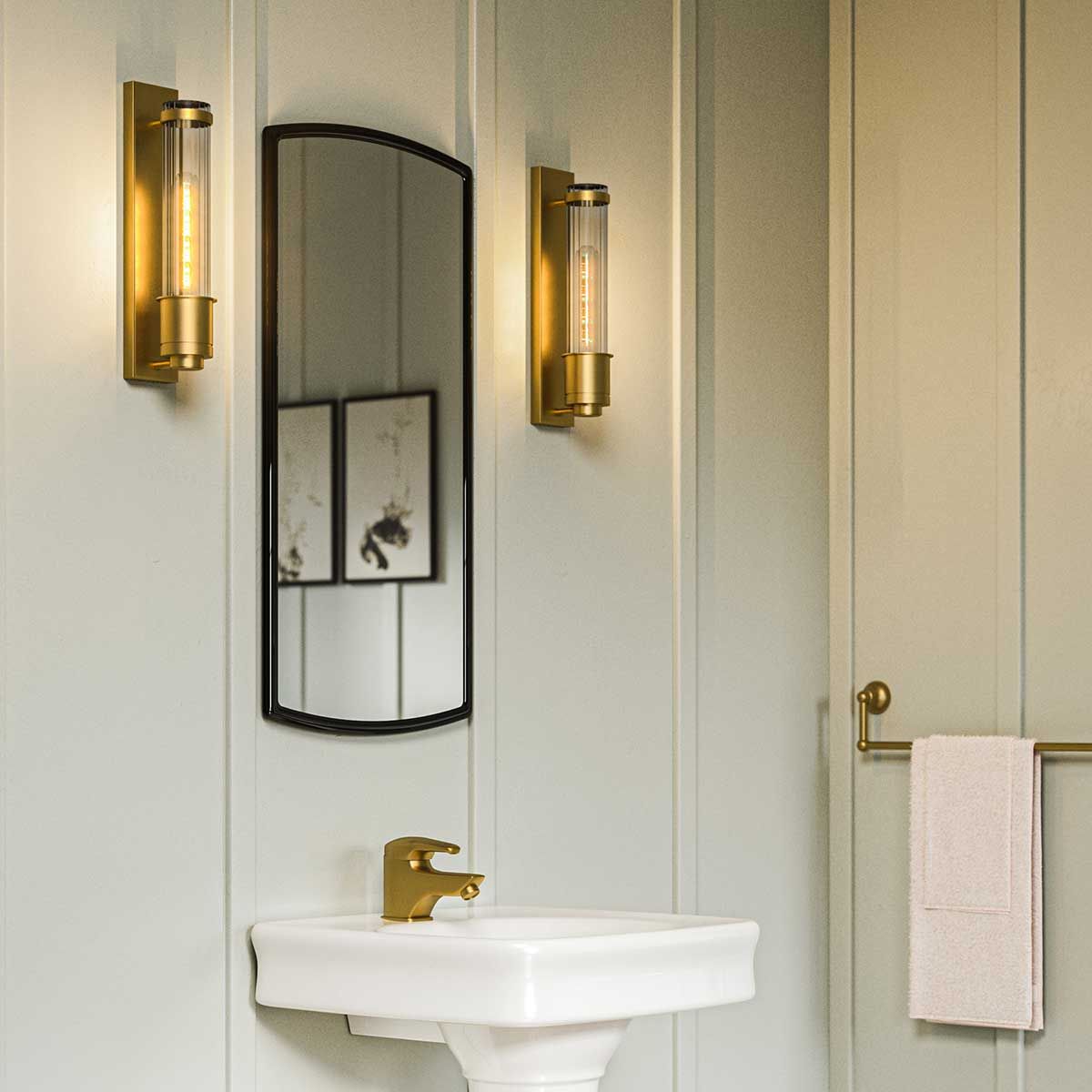 Wellington Vanity Light Aged Brass or Clear - QN-WELLINGTON1-AB