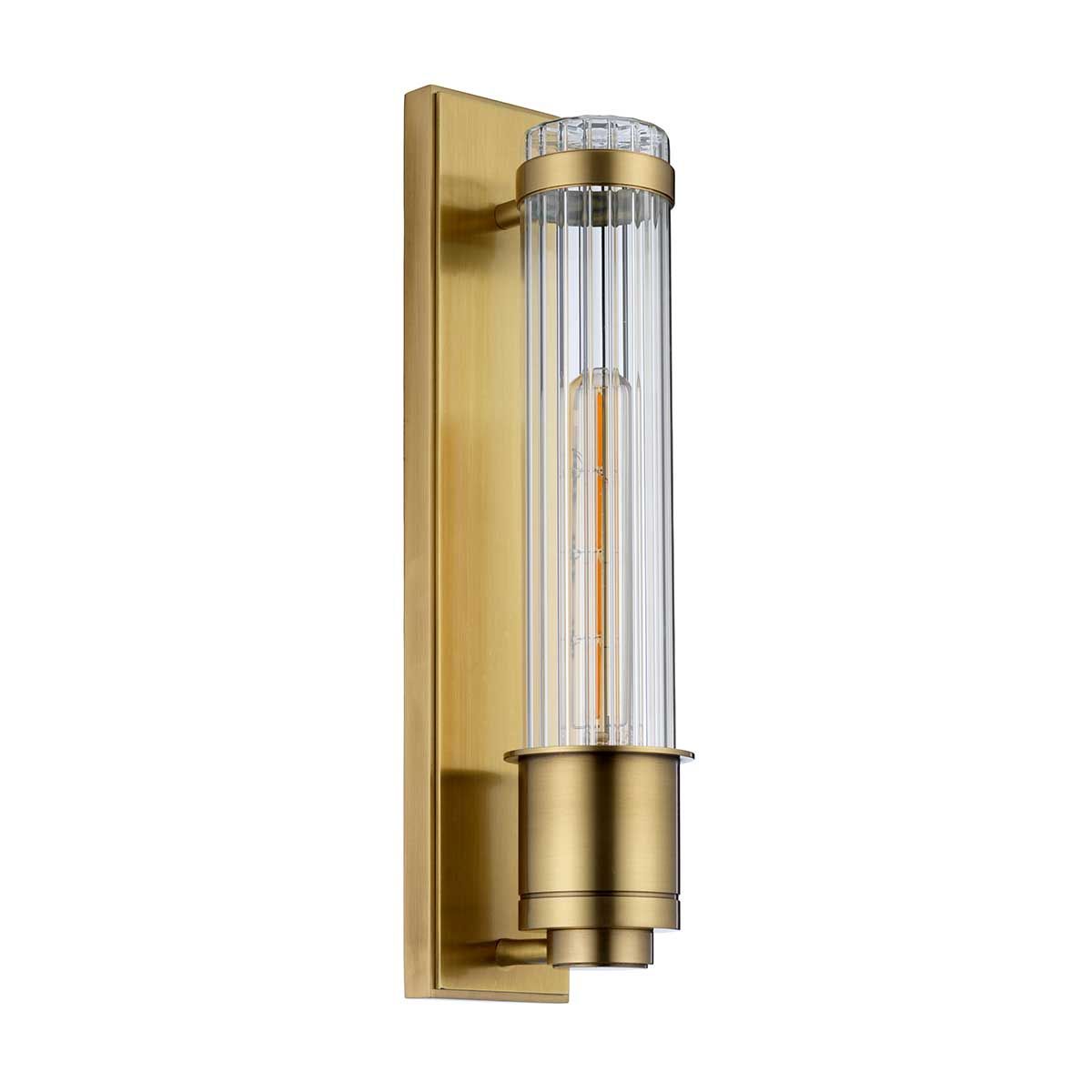 Wellington Vanity Light Aged Brass or Clear - QN-WELLINGTON1-AB