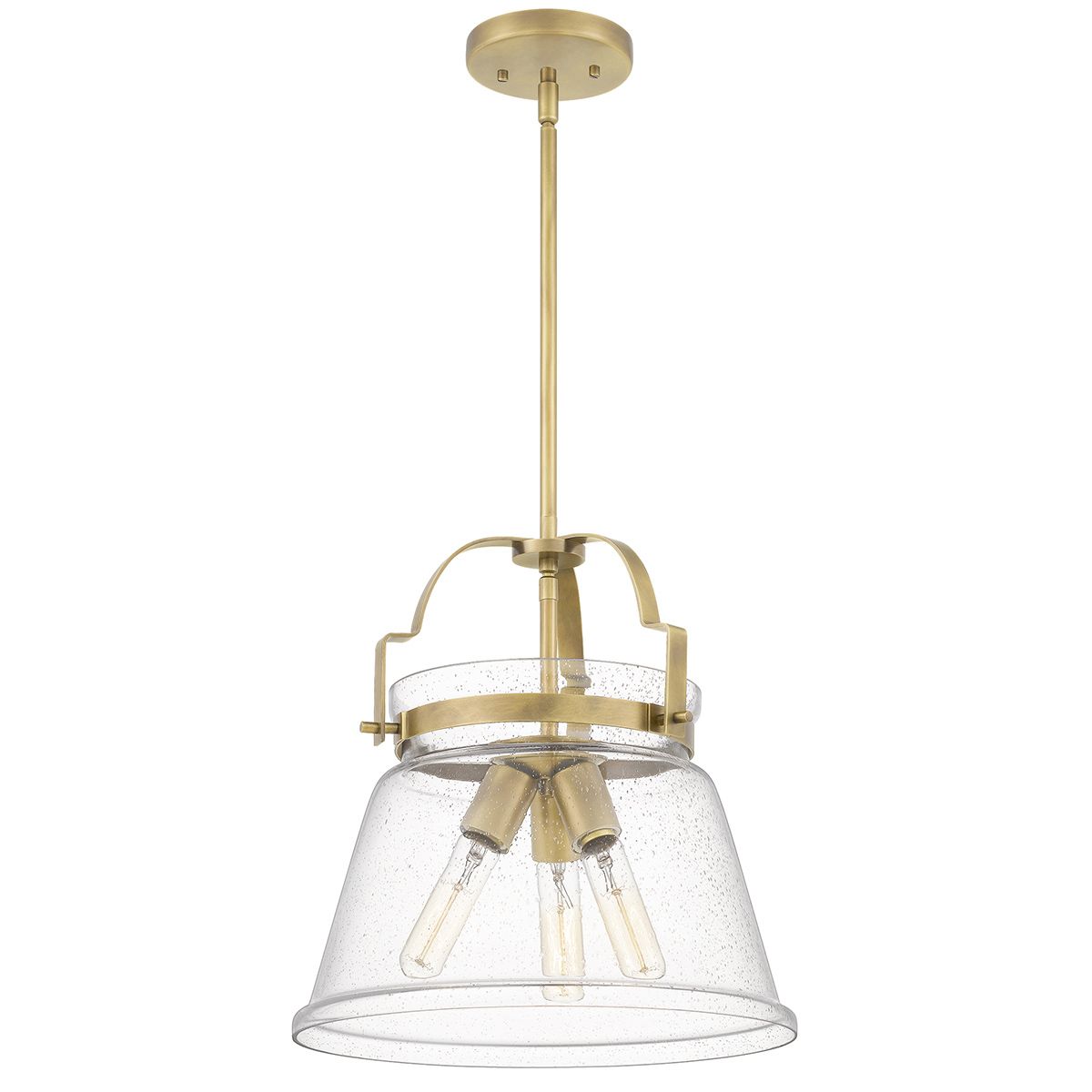 Wimberley 3 Light Pendant Weathered Brass or Clear - QN-WIMBERLEY-P-WS