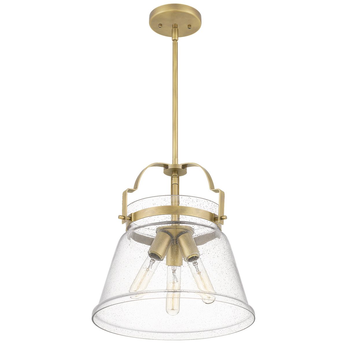 Wimberley 3 Light Pendant Weathered Brass or Clear - QN-WIMBERLEY-P-WS