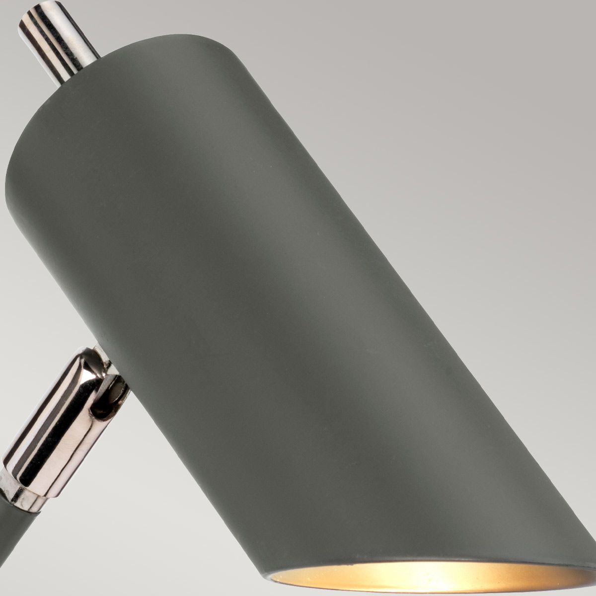 Quinto Mild Steel Wall Light Dark Grey & Polished Nickel - QUINTO1-GPN