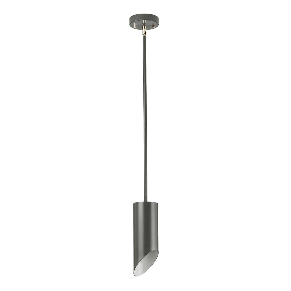 Quinto Mild Steel Pendant Light Dark Grey & Polished Nickel - QUINTO1P-GPN