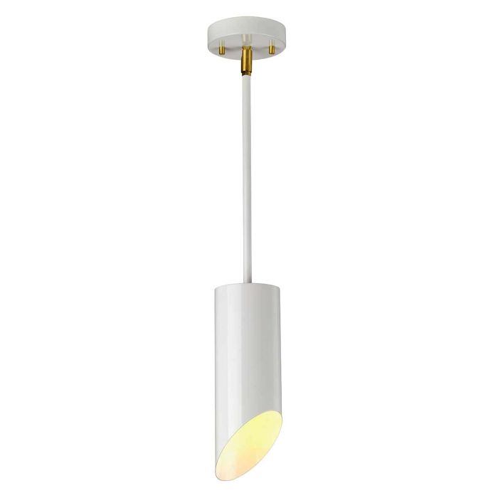 Quinto Mild Steel Pendant Light Aged Brass & White - QUINTO1P-WAB