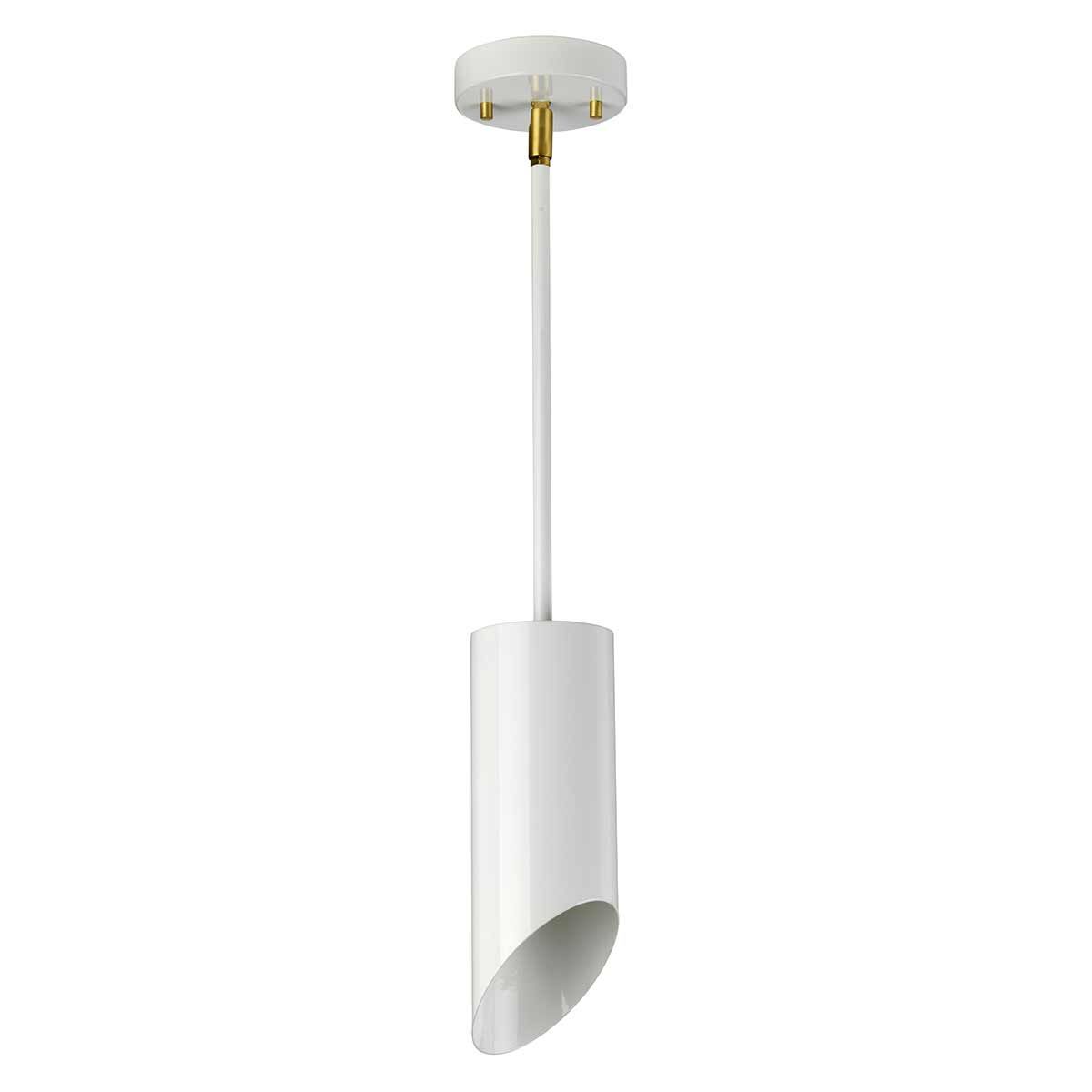 Quinto Mild Steel Pendant Light Aged Brass & White - QUINTO1P-WAB