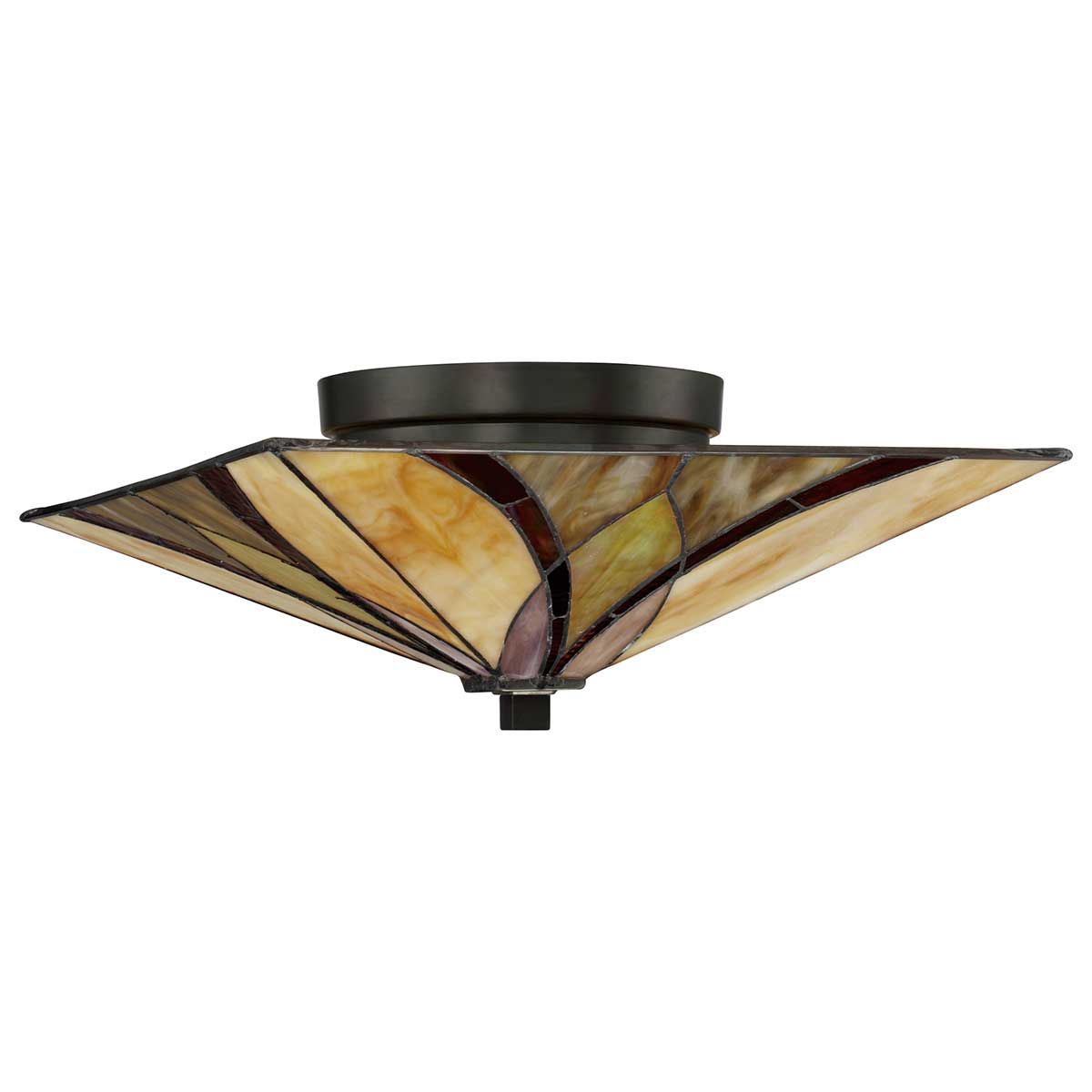 Asheville 2 Light Flush Mount Light Valiant Bronze - QZ-ASHEVILLE-F