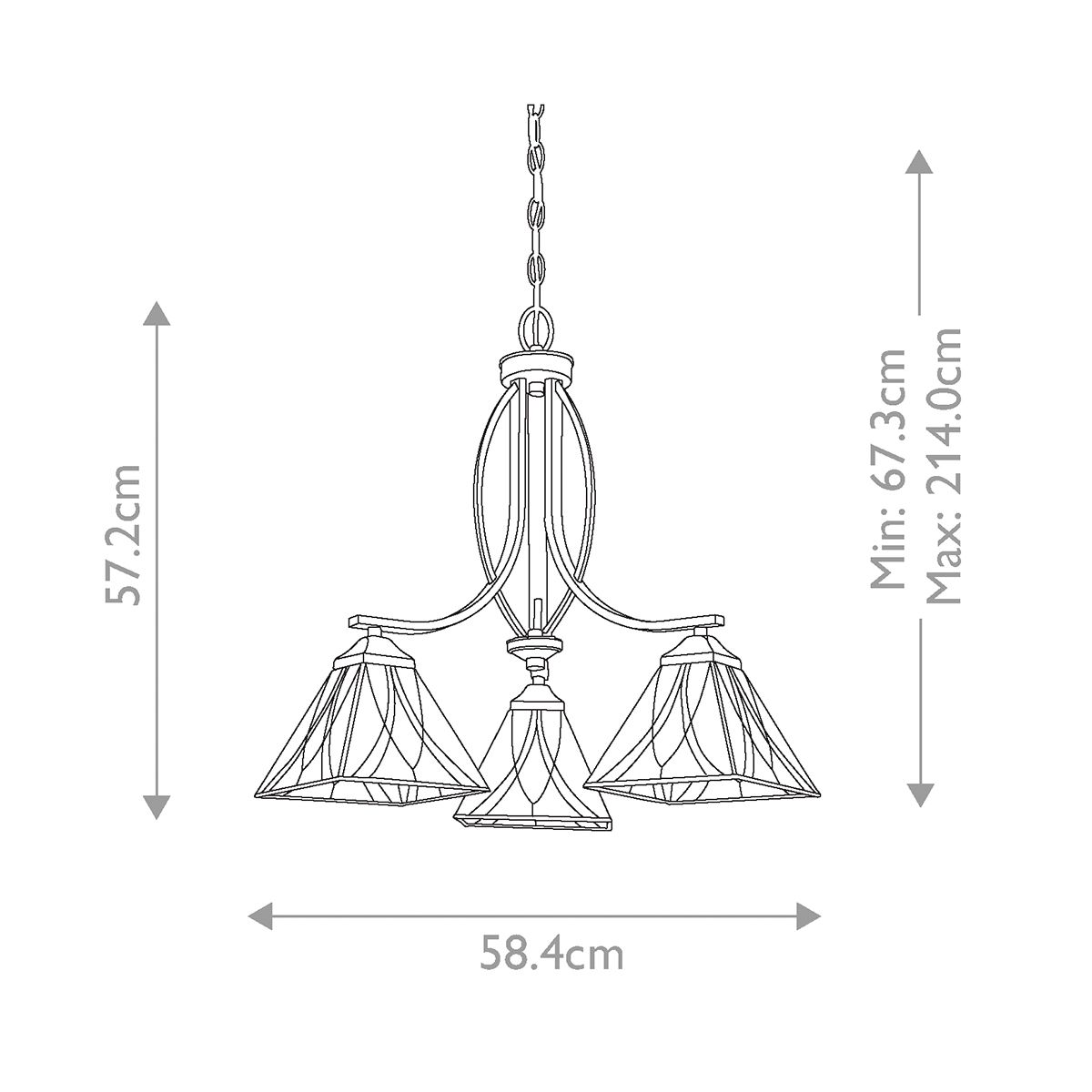 Asheville 3 Light Chandelier Valiant Bronze - QZ-ASHEVILLE3