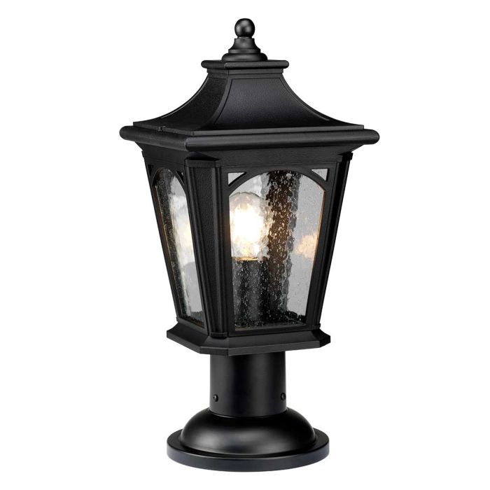 Bedford Medium Pedestal Lantern Mystic Black - QZ-BEDFORD3-M