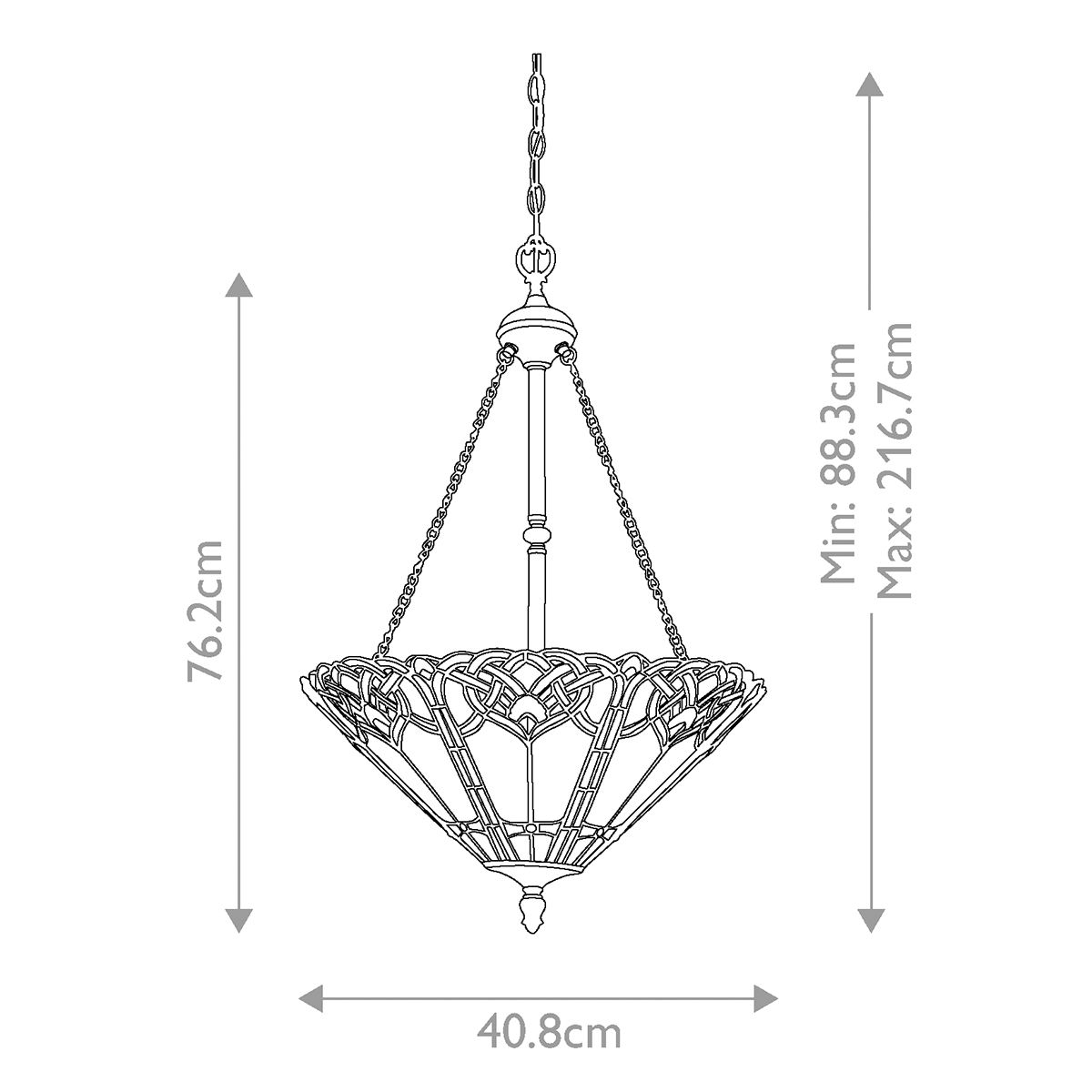 Cambridge 3 Light Pendant Vintage Bronze - QZ-CAMBRIDGE-P