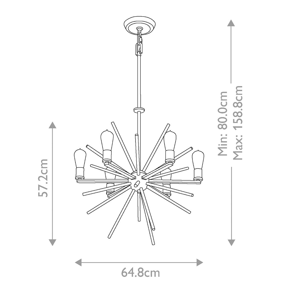 Carnegie 6 Light Chandelier Imperial Silver - QZ-CARNEGIE6-IS