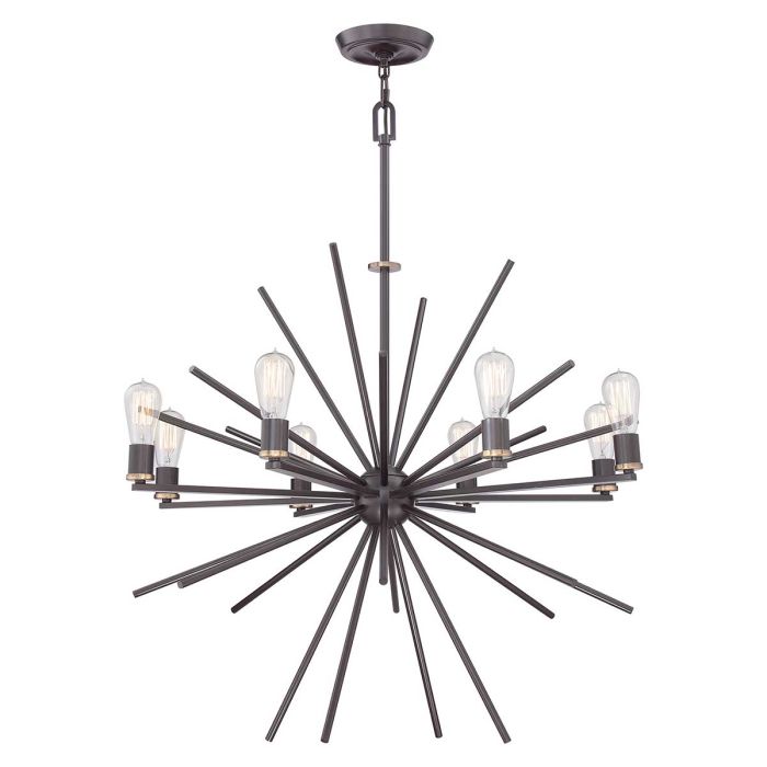 Carnegie 8 Light Chandelier Western Bronze - QZ-CARNEGIE8