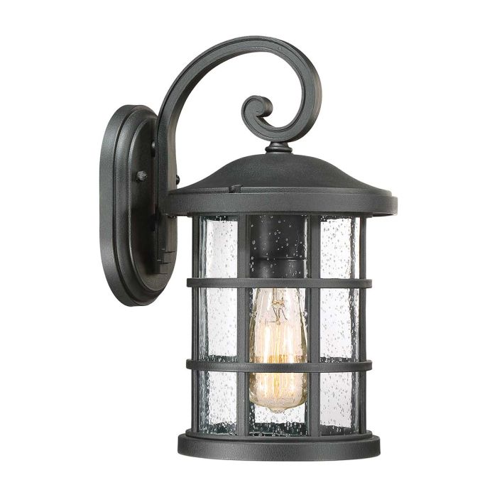 Crusade Medium Wall Lantern Earth Black - QZ-CRUSADE-M-BLK