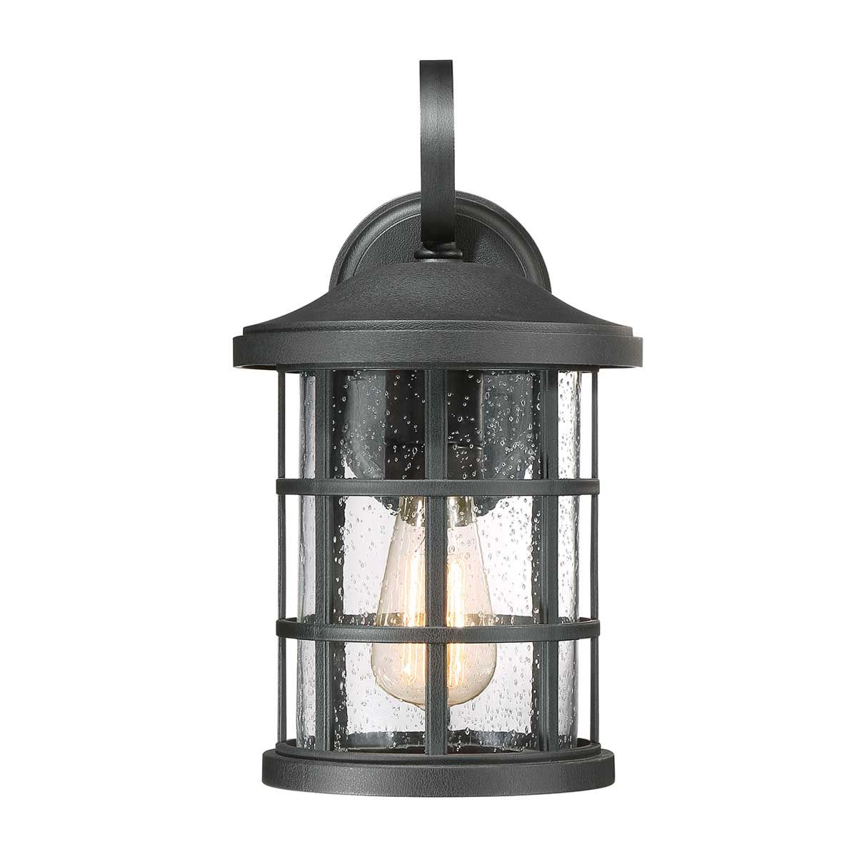 Crusade Medium Wall Lantern Earth Black - QZ-CRUSADE-M-BLK