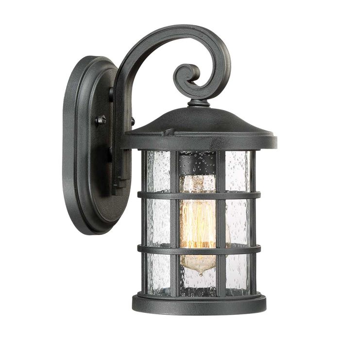 Crusade Small Wall Lantern Earth Black - QZ-CRUSADE-S-BLK