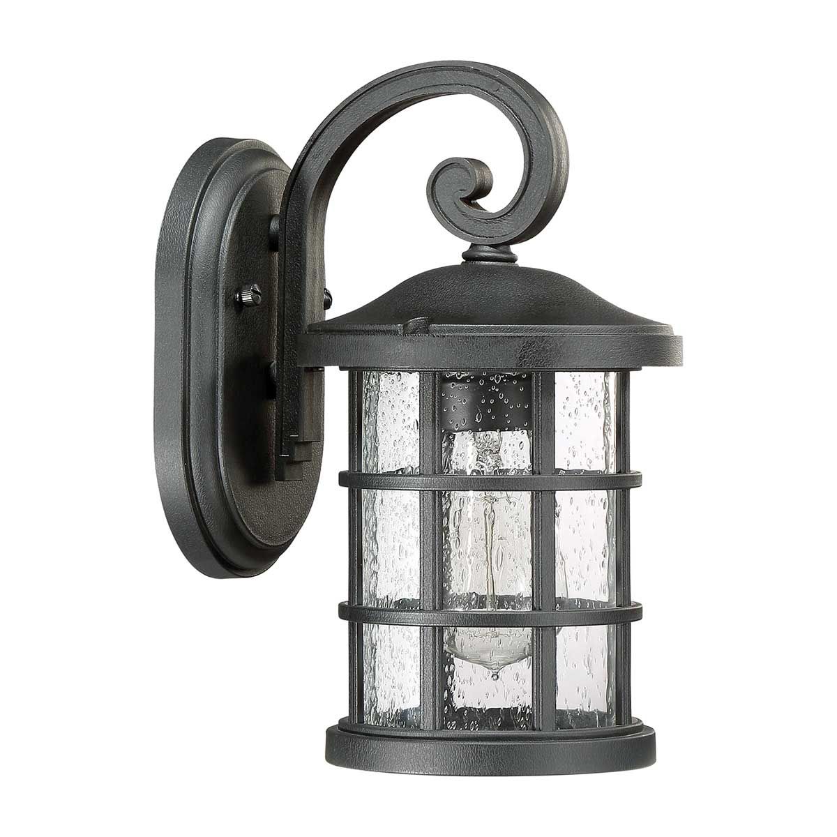 Crusade Small Wall Lantern Earth Black - QZ-CRUSADE-S-BLK